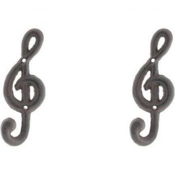 Violine Country Wandhaken Set – Vintage Notenschlüssel Design
