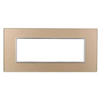 Plaque en Verre Or Série Lune 6P Bticino Axolute