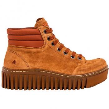 Botines Art para mujer con cierre de cordones en color Toffee