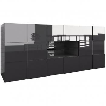 Credenza Antracite 2 Porte 2 Cassetti