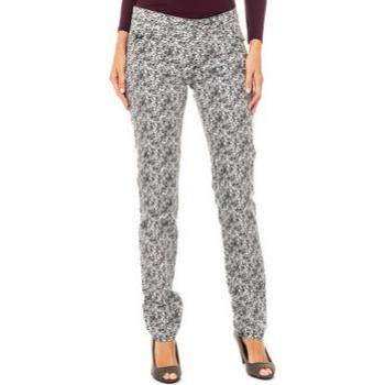 Pantalone largo design floreale LWT004 donna 26 USA nero