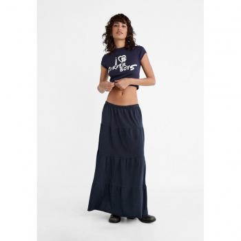 Gonna lunga boho Stradivarius azzurro mare XL