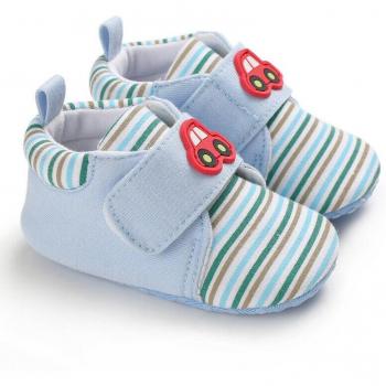 Zapatillas de bebé con tema de coche, suela antideslizante, algodón confortable, 0-18 meses