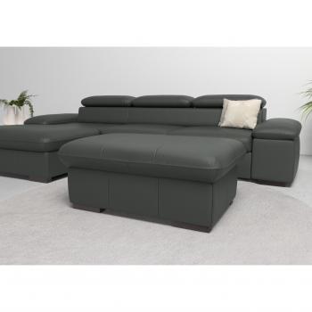 Stauraumhocker „Alberto“ – Vintageoptik Microfaser – 101 × 43 × 68 cm – mit Stauraum