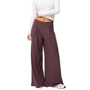 Pantalon Large Rayé Rouge pour Femme Petite PixieGirl