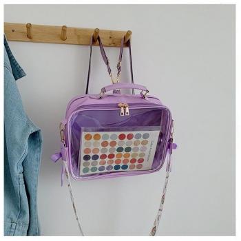 Sac à dos noir avec pochette frontale et bandoulière en gelée