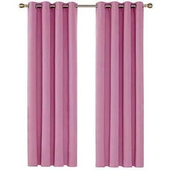 Deconovo Vorhang 2er Set 214x117cm Rosa blickdicht