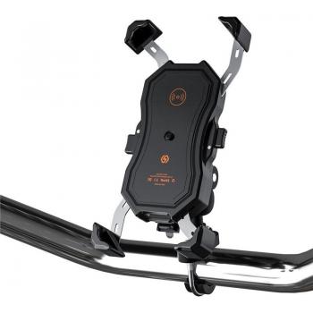 Support de téléphone portable noir pour moto et scooter