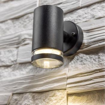 CGC JENNIFER Black Outdoor Single Spot Cylinder Wall Light