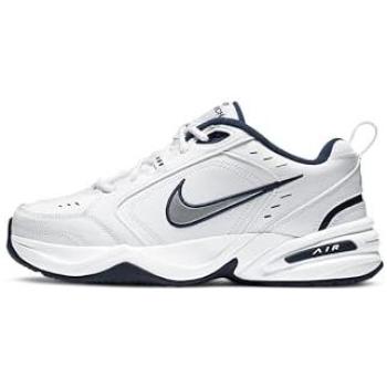 Nike Air Monarch IV Athletic Shoes – White/Navy, 38.5, Item 415445-102