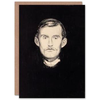 Edvard Munch Black Self‑Portrait 1895 – Limited Edition Card