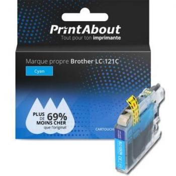 PrintAbout Cyan Tintenpatrone für Brother LC-121C