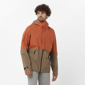 Salomon Damen Kapuzenjacke Outerpath orange/hellbraun
