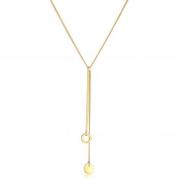 Silberschmuck Elli – Y‑Kette Kreis‑Geo Plättchen (1 ct)