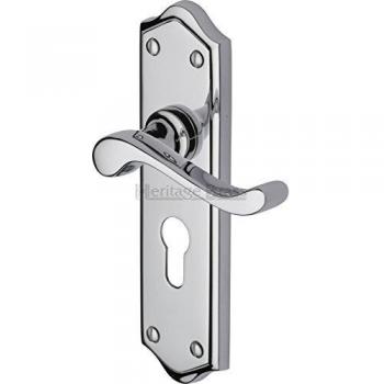 Polished Chrome Buckingham Euro Profile Door Handle Set