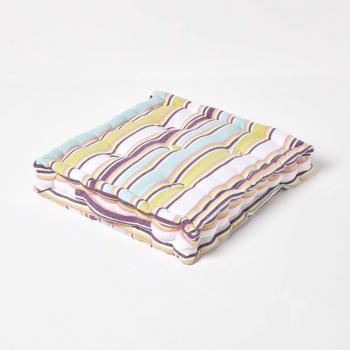 Coussin de sol vert rayé Osaka 50 × 50 cm – Homescapes