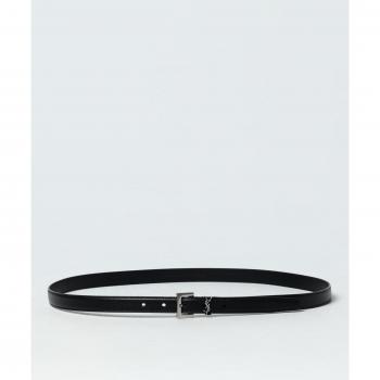 Cintura in pelle a grana nera Saint Laurent, 90 cm