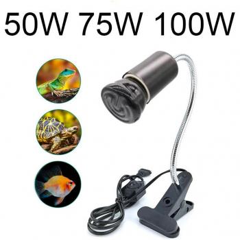 Kit de Lampes Chauffantes pour Tortues, 220V, Support à Pince, Prise Européenne