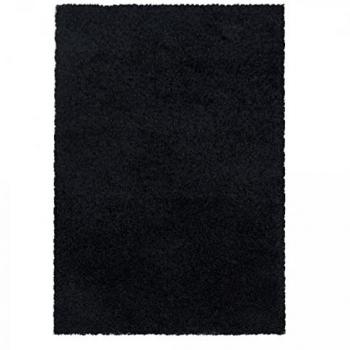 Tapis Tissé Noir Motif Uni