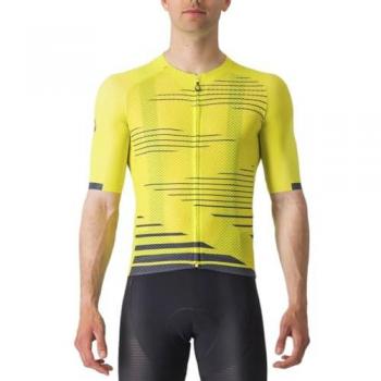 Maglia Castelli Climber's 4.0 Rosso Corsa manica corta giallo zolfo blu