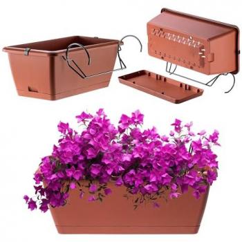 Kadax 40‑cm-Blumenbehälter – Terrakotta & Griffe