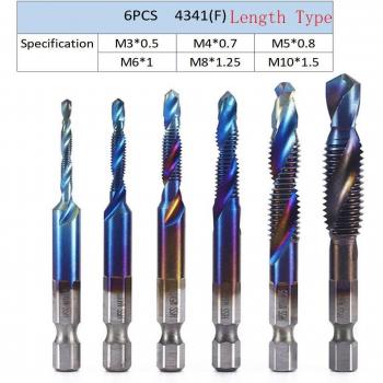 Titanium HSS Schroefdraad Bit Set – 6 stuks