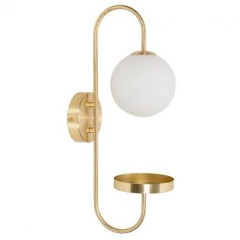 Milo Frosted Glass Wall Lamp with Curved Design and LED Bulb