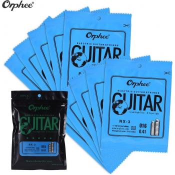 Orphee Pro‑E‑Strings – 10‑Stück Set, .009 Nickel‑Legierung, Superleicht für Gitarren