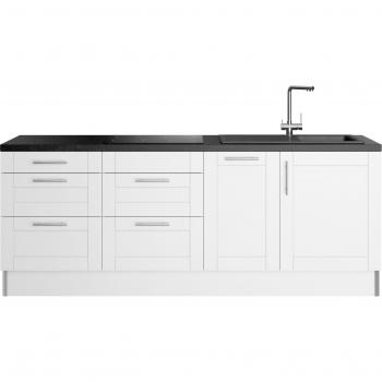 Optifit Küche Ahus – 225 cm, Soft‑Close, Granit‑Arbeitsplatte