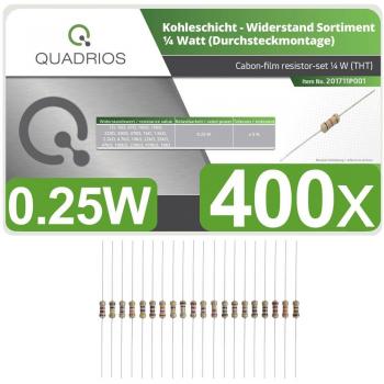 Quadrios 201711P001 Kohleschicht-Widerstand Sortiment axial bedrahtet 0.25 W 5 % 400 St. (201711P001)
