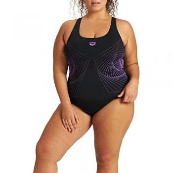 Arena W Spiral Vision Maillot de Bain 1 Pièce B Plus pour Femme, Noir-Noir, 54