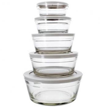 Set di 5 Ciotole Menastyl con Coperchi in Plastica Resistente