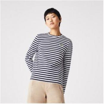 T-shirt noir à manches longues Lacoste pour femme