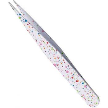 Pinzas para cejas de acero inoxidable, diseño oro rosa, 1 ud