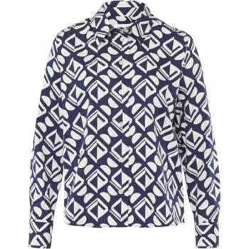 Langarm Hemdbluse mit geometrischem Design