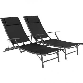 Outsunny Garden Sun Lounger Duo