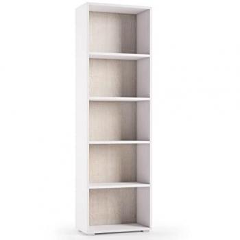 Libreria 5 ripiani regolabili fondo rovere