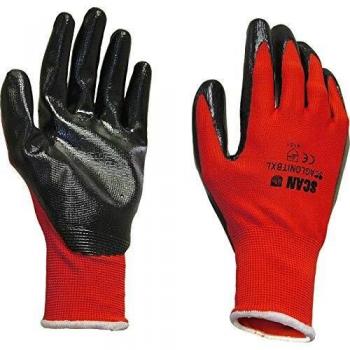 Palm Dipped Black Nitrile Gloves