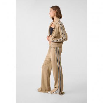 Beige Joggers with Side Zip by Stradivarius L