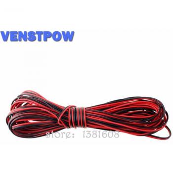 5 Meter Schwarz 2Stifte 24AWG LED Verlängerung Kabel mit 0,2 mm² PVC isoliertem Draht für Auto