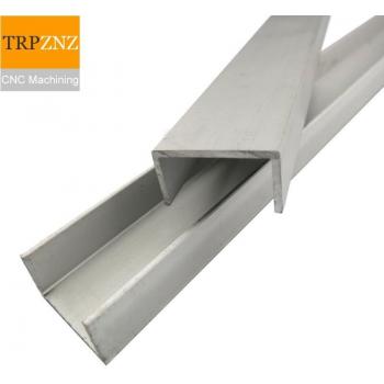 Aluminum U-groove profile, 25mm width, 25mm height, 1mm thickness, 800mm, set of 3