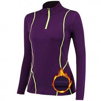 TERODACO Women's Ski Thermo Half Zip with Microfleece Lining