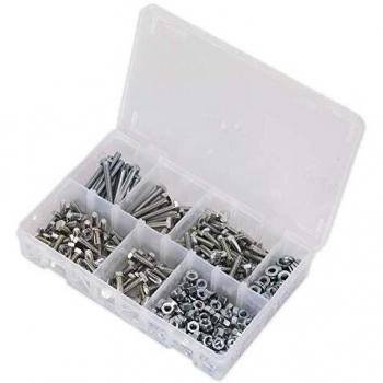 SEALEY AB050SNW | Setscrew, Nut & Washer Assortment 408pc High Tensile M6 Metric