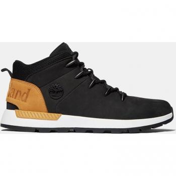Timberland Bottines Sprint Trekker Mid en cuir noir à lacets – 44,5 – Homme