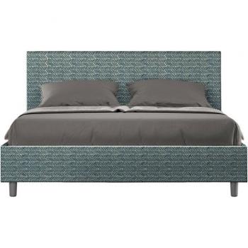 Letto Matrimoniale 160x210 con Rete e Tessuto Aragona Blu – Modello Adele