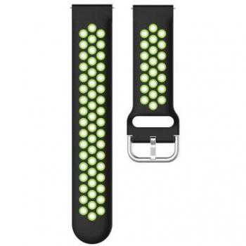 Correa de Goma Cool 20mm Negro/Verde para Amazfit Bip/GTS/Bip Lite/Huawei/Samsung