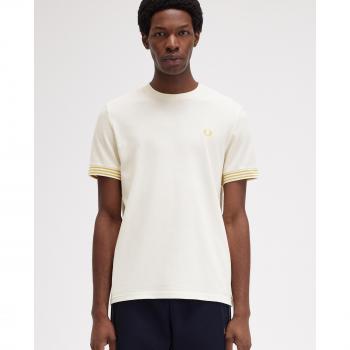 Fred Perry Men's Short Sleeve Striped Cuff T-Shirt