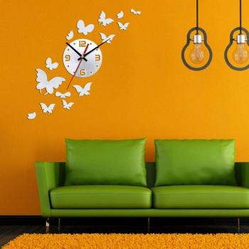 Reloj de Vidrio Mariposa Pared