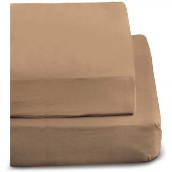 Biber‑Spannbetttuch 100 × 200 cm, Merkur, Modell 0006_82_147667 – Kamel