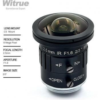 Lente Pez HD Witrue 8MP Mono-Focal 190° CS 2,5mm